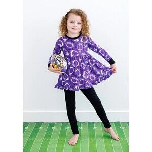 Birdie Bean Girls 6T Peplum Top + leggings Ruffle NWT Bamboo Graffiti‎ Football